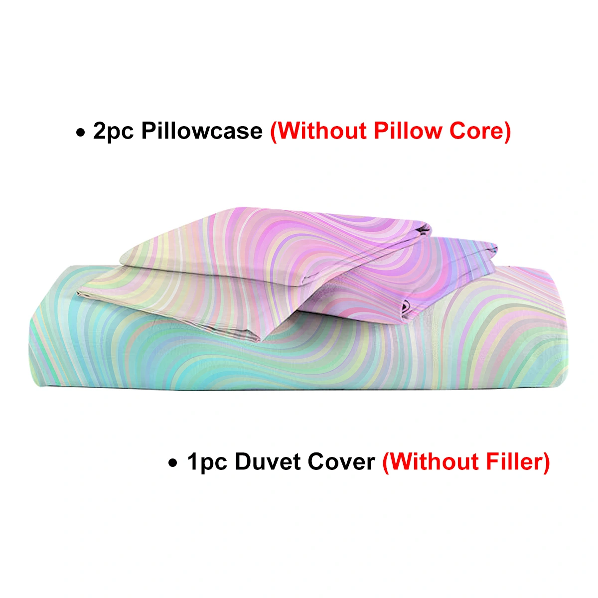 Rainbow Glitter Ombre Duvet Cover Set 3 Pcs Unicorn Sparkle Bedspread with 2 Pillow Shams Pink Purple Blue Green Pastel Bedding Single view 4