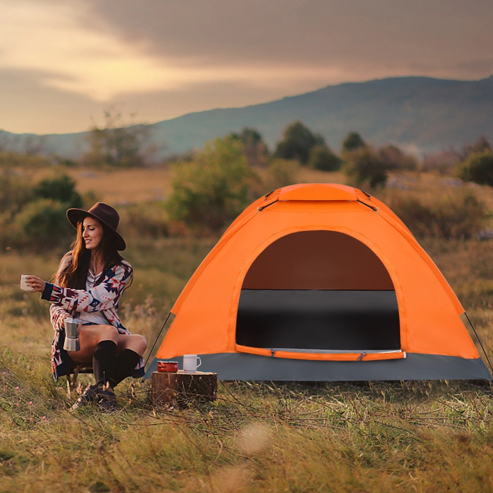 1-Person Waterproof Camping Dome Tent Quick Shelter Outdoor Hiking Orange view 13