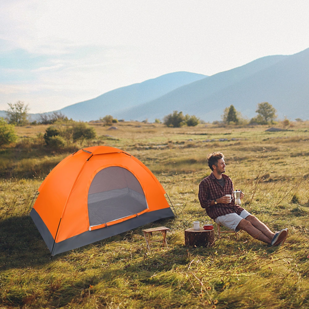 1-Person Waterproof Camping Dome Tent Quick Shelter Outdoor Hiking Orange view 14