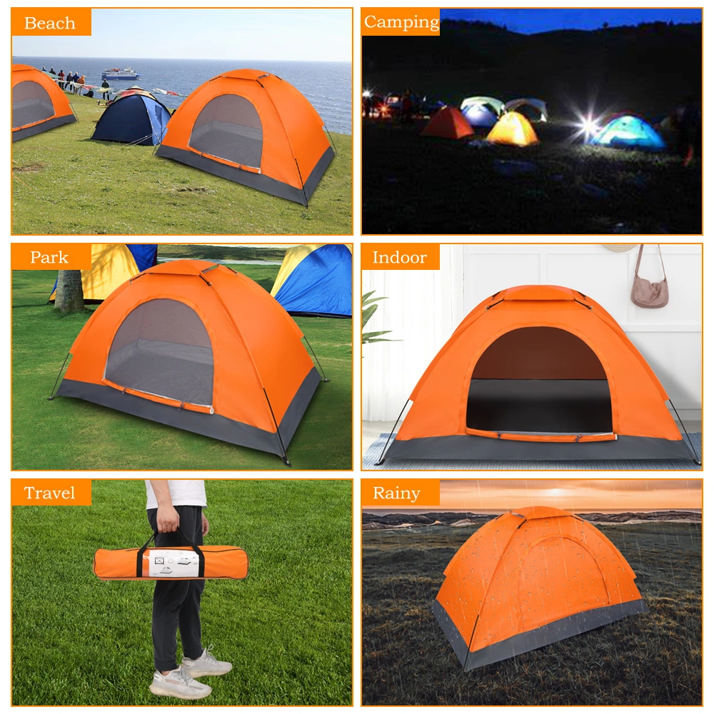 1-Person Waterproof Camping Dome Tent Quick Shelter Outdoor Hiking Orange view 16