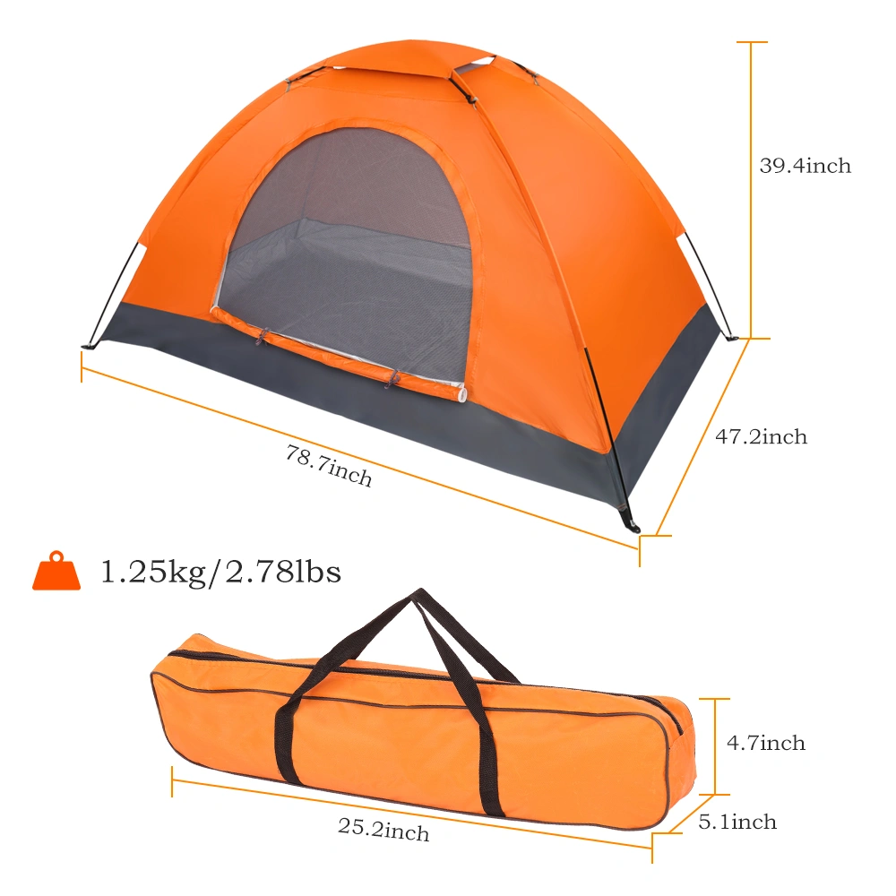 1-Person Waterproof Camping Dome Tent Quick Shelter Outdoor Hiking Orange view 7