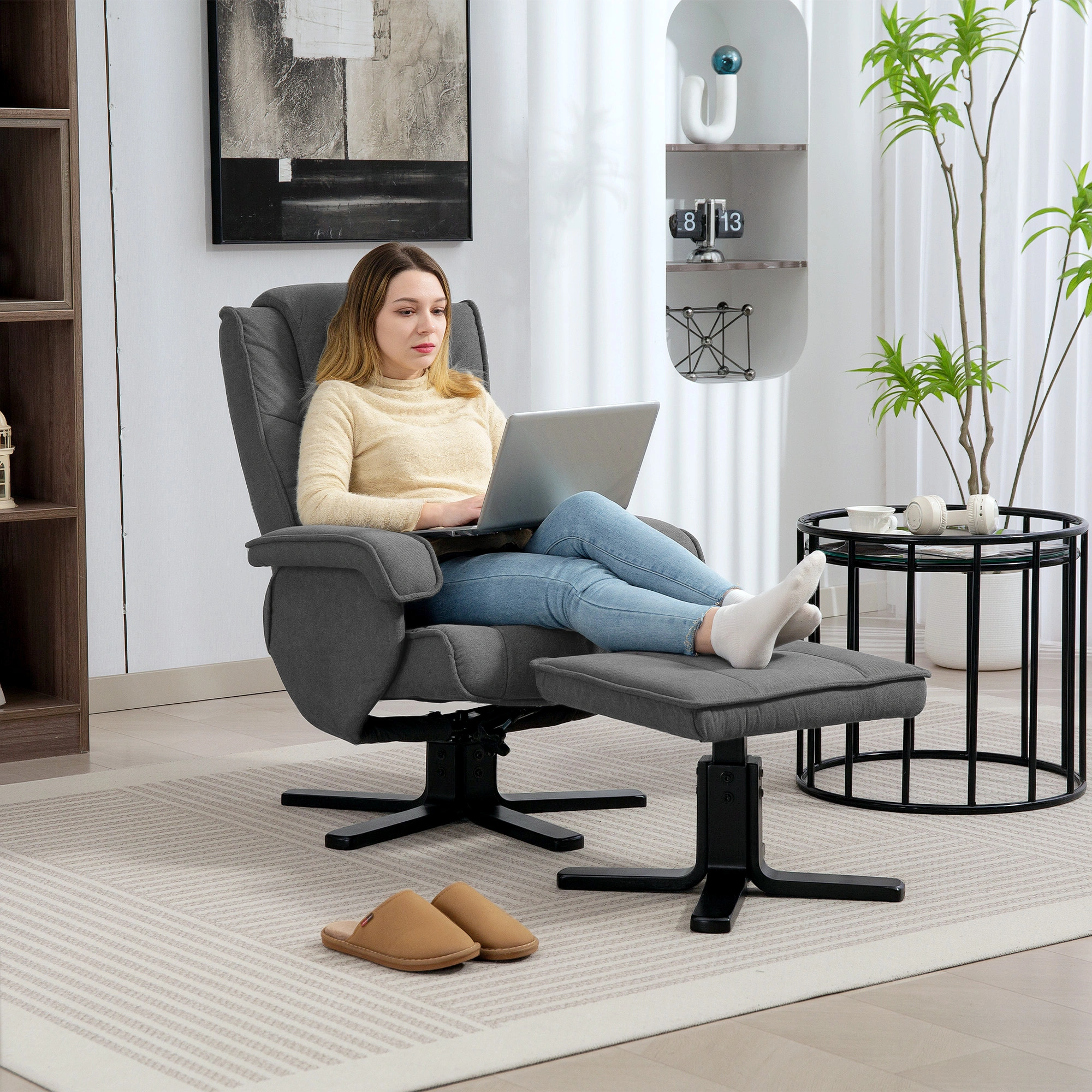 Modern Recliner Chair with USB Charging Port, Soft PU Leather Power Lift Recliner Sofa view 3