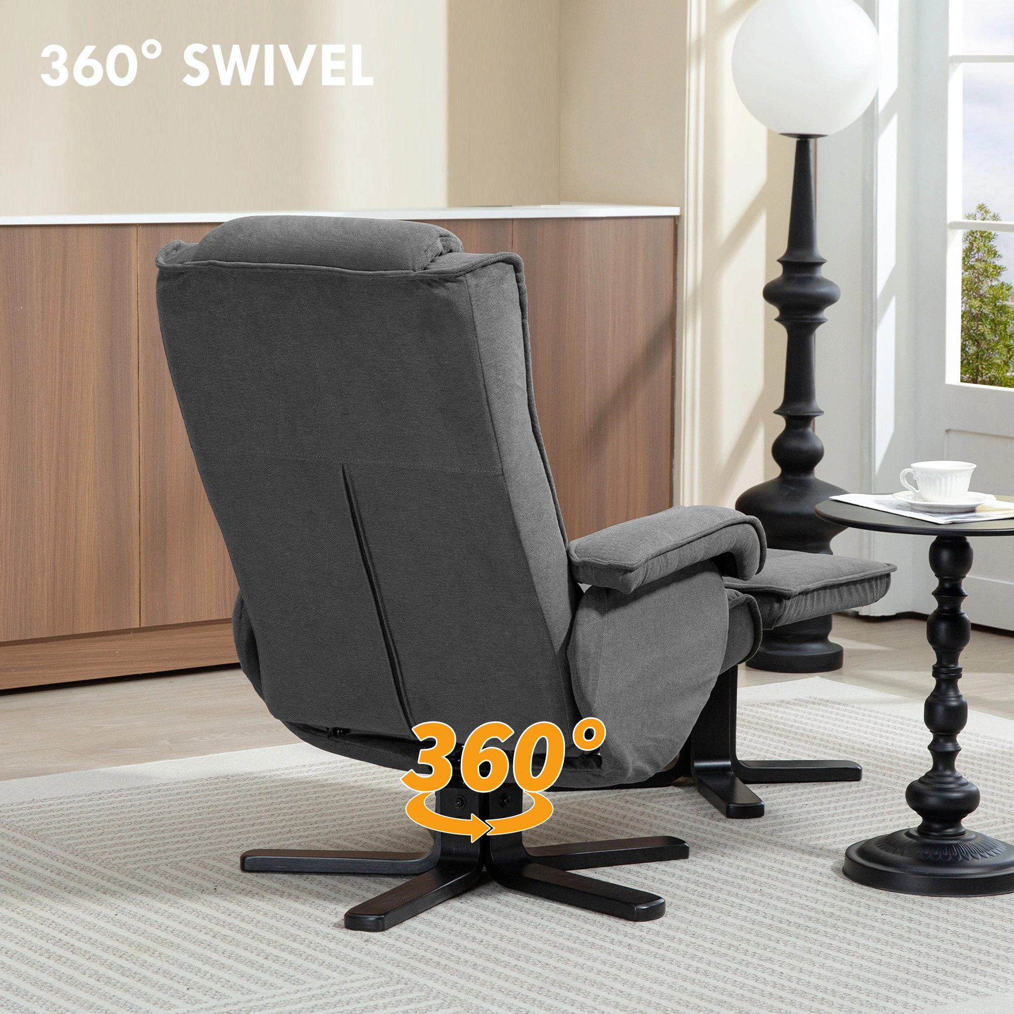Modern Recliner Chair with USB Charging Port, Soft PU Leather Power Lift Recliner Sofa view 4