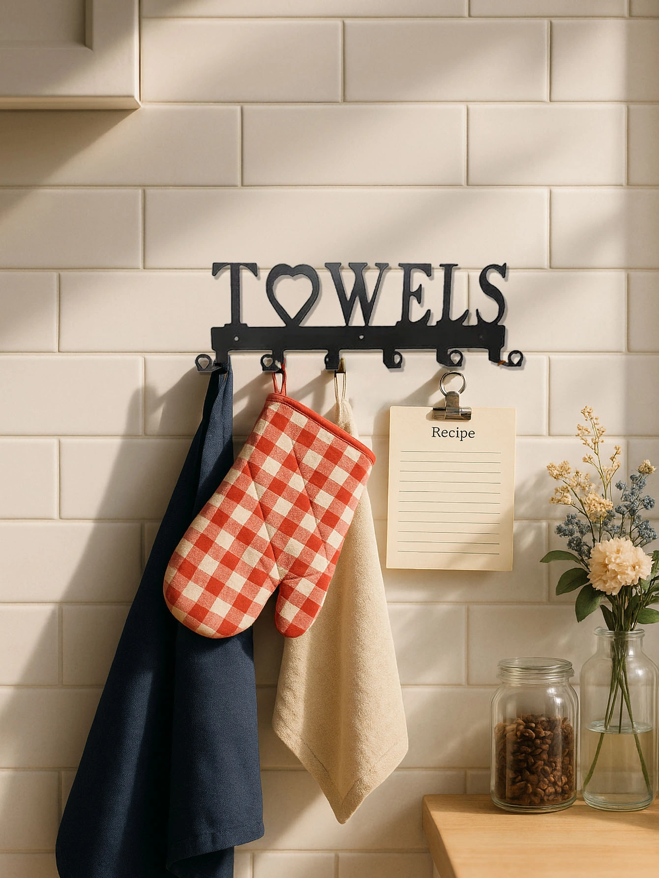 CIFbuy 1pc Premium Metal Wall-Mounted Towel Hook: 6-Hook Space-Saving Storage with Sturdy Row Design, Simple Punch-Free Installation, Ideal for Bathro(TikTok/temu self-pickup orders)