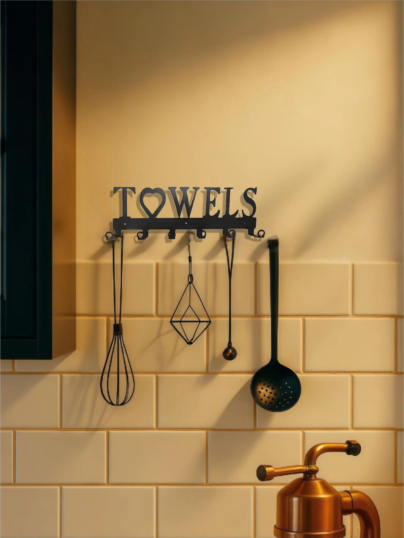 CIFbuy 1pc Premium Metal Wall-Mounted Towel Hook: 6-Hook Space-Saving Storage with Sturdy Row Design, Simple Punch-Free Installation, Ideal for Bathro(TikTok/temu self-pickup orders) view 4