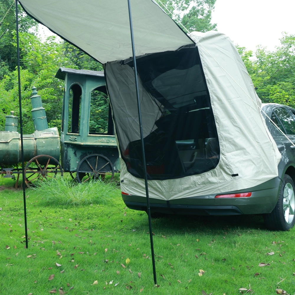 SUV Rear Door Awning Tent, Silver-Coated Oxford Fabric Car Camping Extension Shelter, Portable Vehicle Sunshade for Self-Driving Adventure view 5