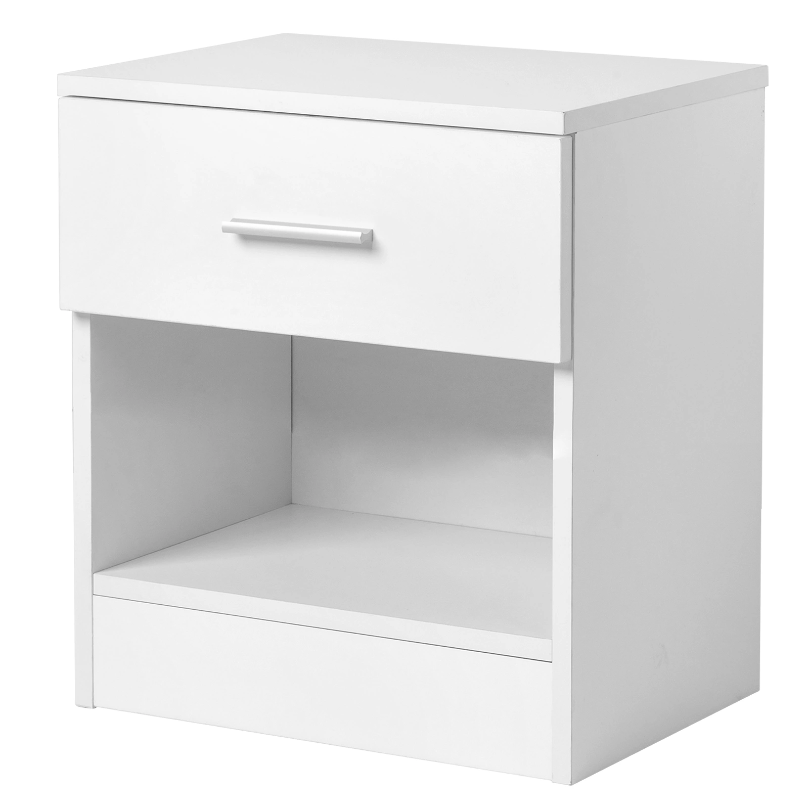 2-Tier Nightstand Set of 2, Bedside Cabinet End Table for Bedroom Home Office White view 12