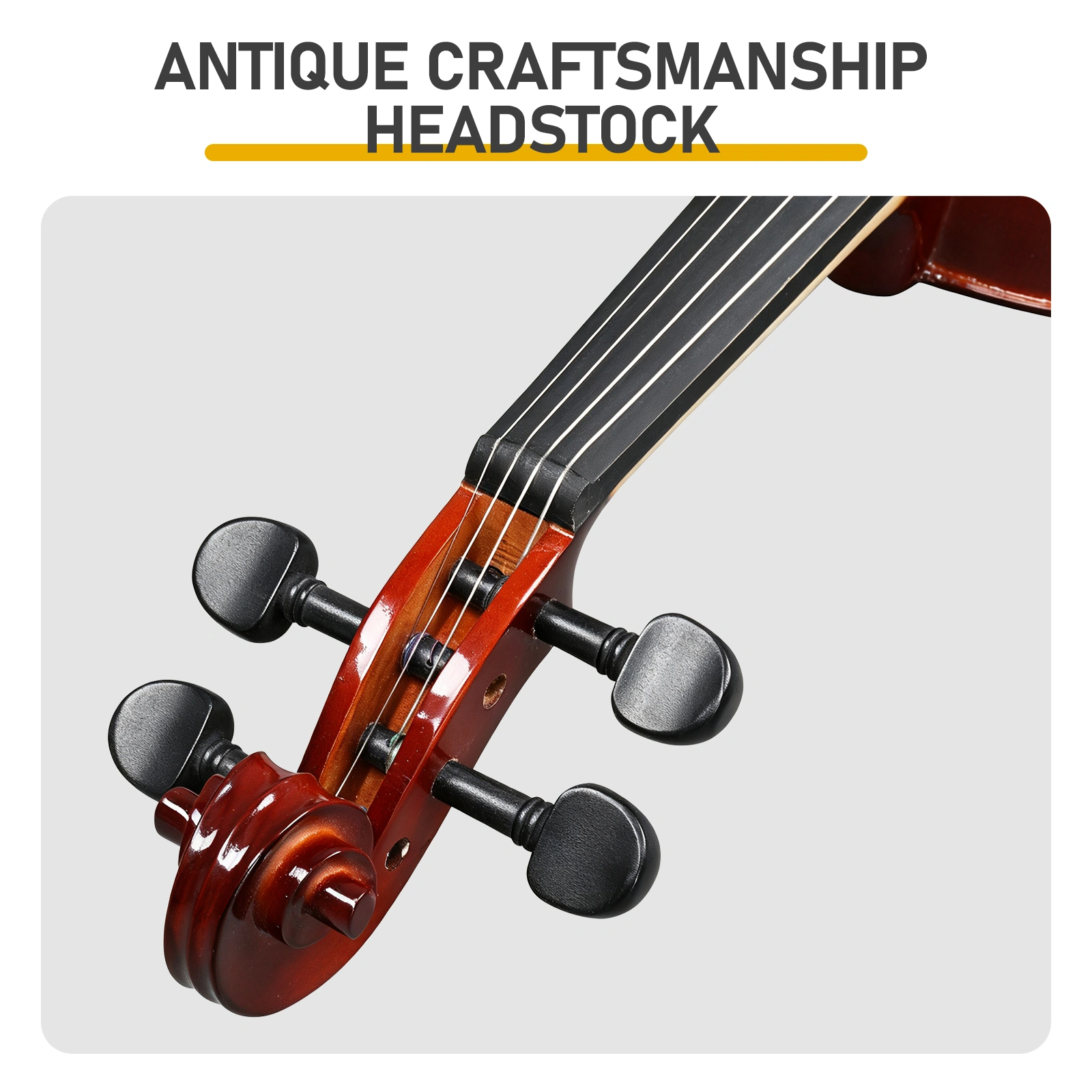 4/4 Full Size Violin for Beginners, Laminated Spruce Maple Wood, Red Varnish Finish, Complete Violin Set with Hard Case, Bow & Rosin view 2