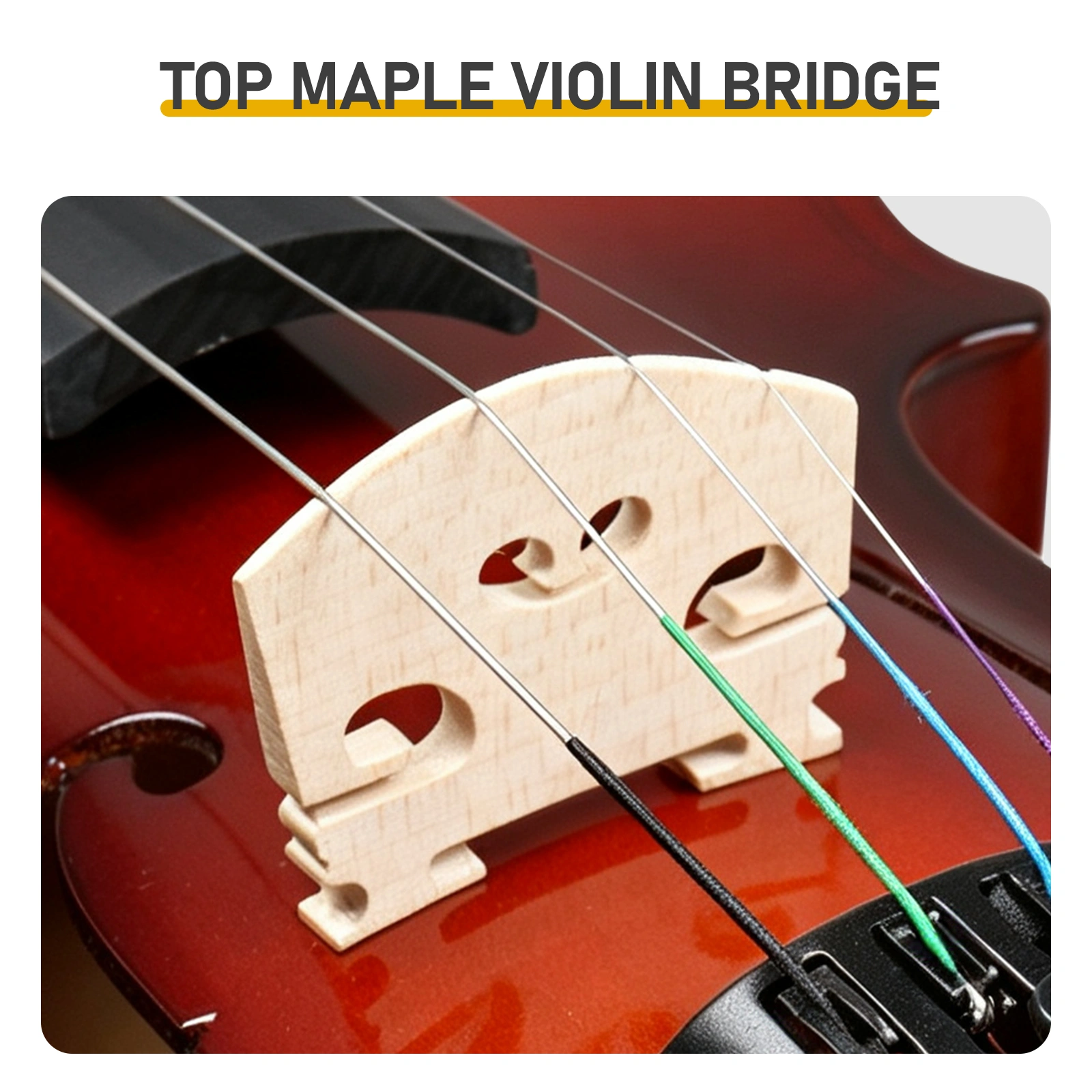 4/4 Full Size Violin for Beginners, Laminated Spruce Maple Wood, Red Varnish Finish, Complete Violin Set with Hard Case, Bow & Rosin view 7