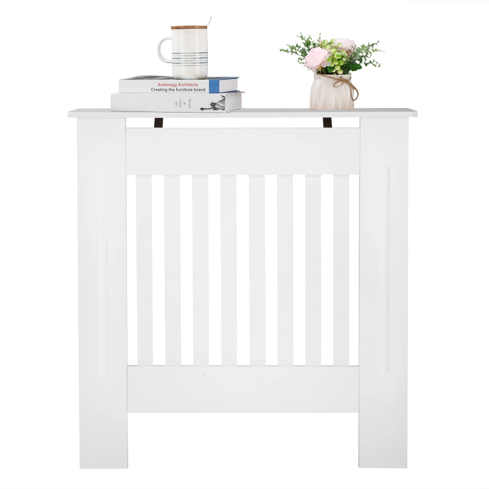 Traditional E1 MDF Radiator Cover, Vertical Stripe Ventilated Heater Screen, White Small view 3