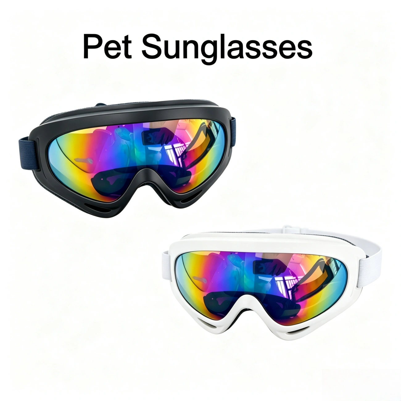 2 Pack Dog Goggles UV Protection, Adjustable Windproof Pet Sunglasses for Large & Small Dogs, Reusable Eye Safety Glasses with Soft Padding, Anti-Scratch Lens view 6