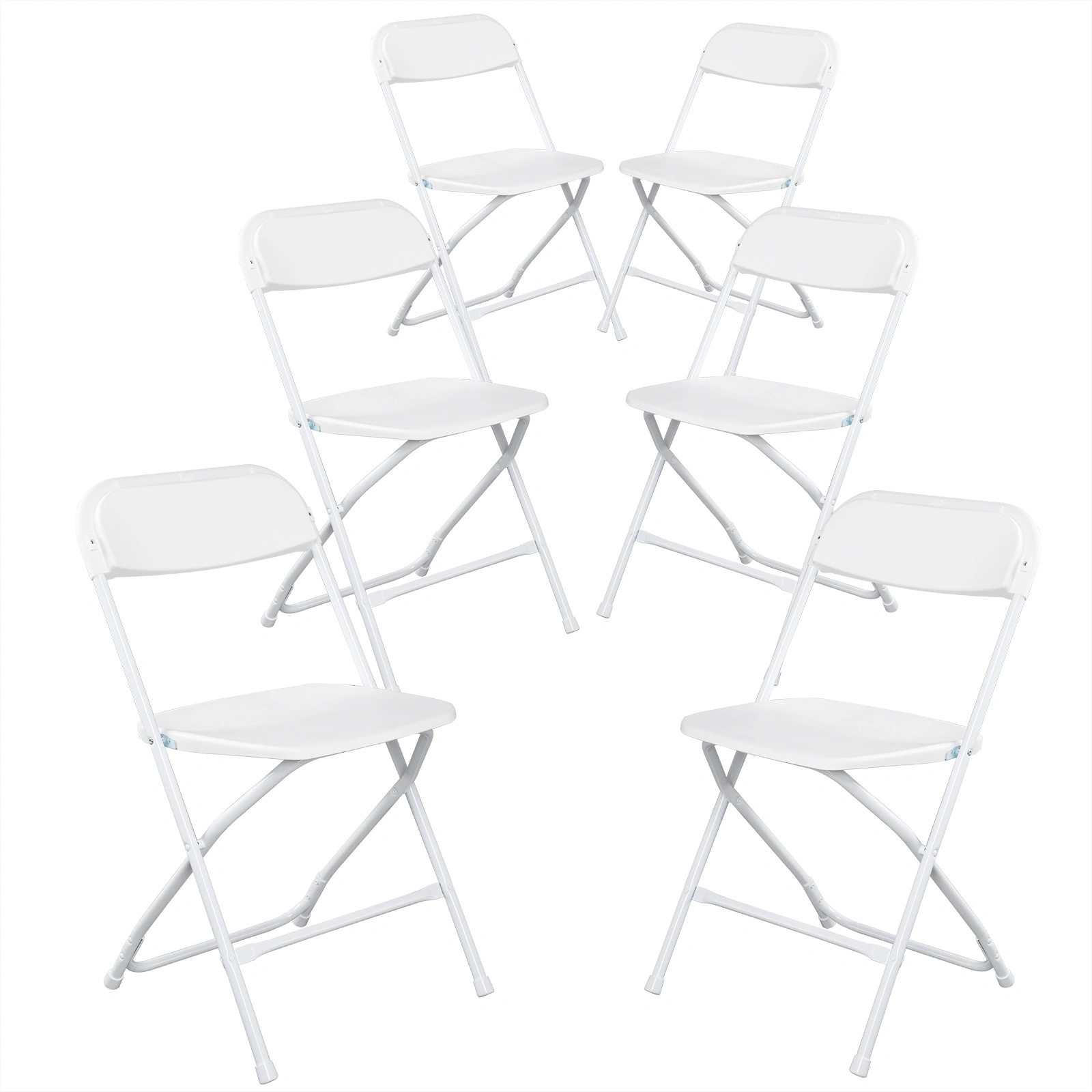 6pcs Injection Molding Classic Garden Plastic Folding Chair White view 10