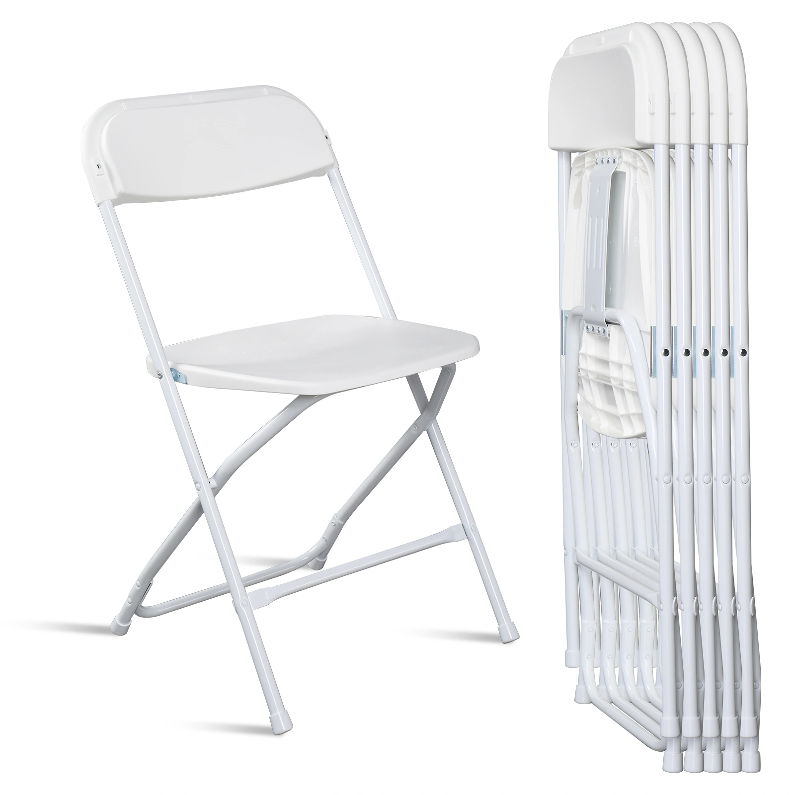 6pcs Injection Molding Classic Garden Plastic Folding Chair White view 12