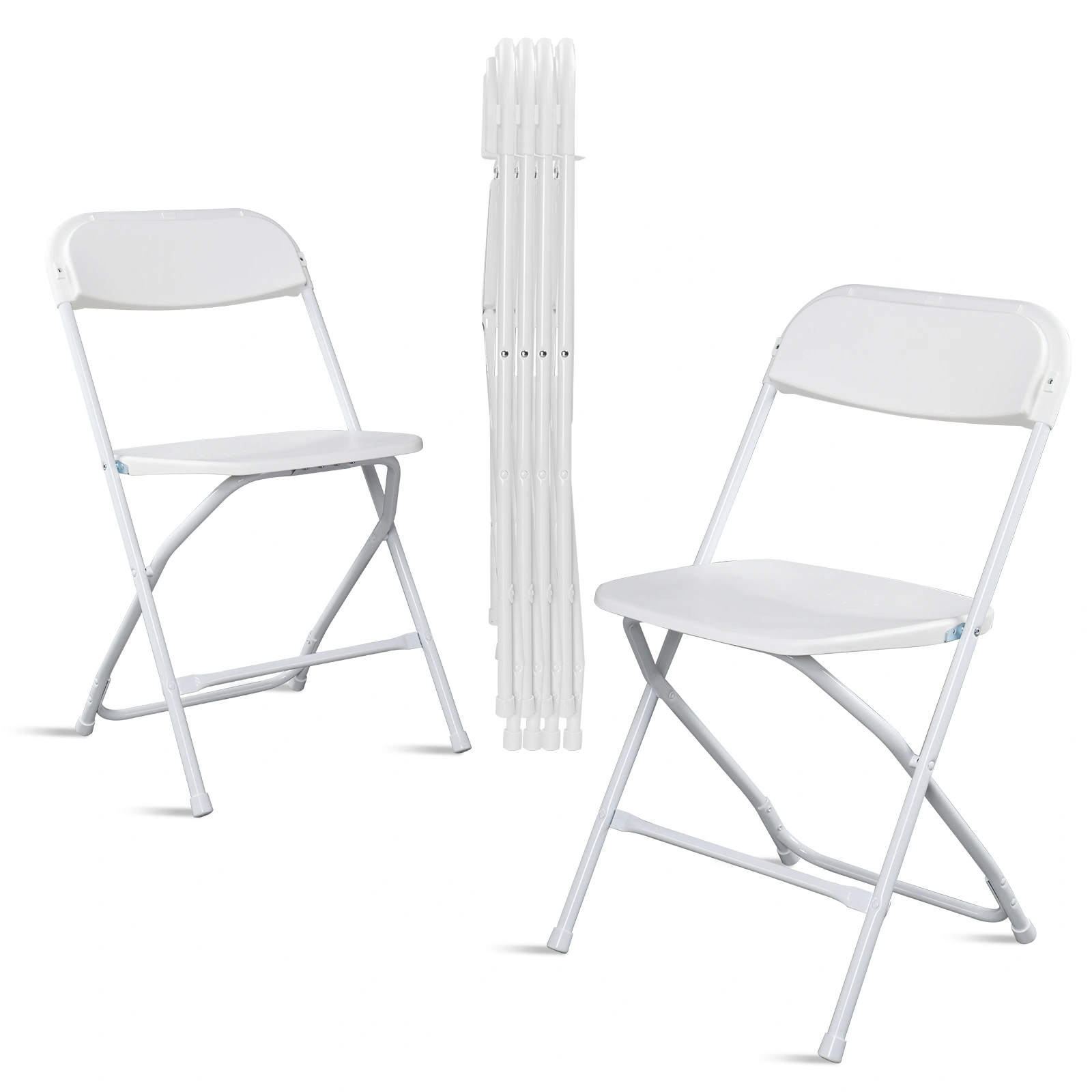 6pcs Injection Molding Classic Garden Plastic Folding Chair White view 13