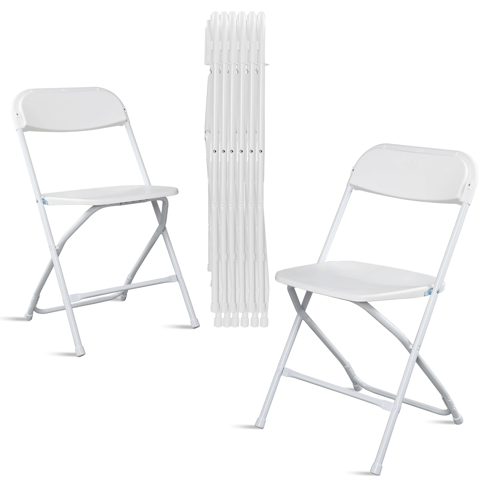 6pcs Injection Molding Classic Garden Plastic Folding Chair White view 17