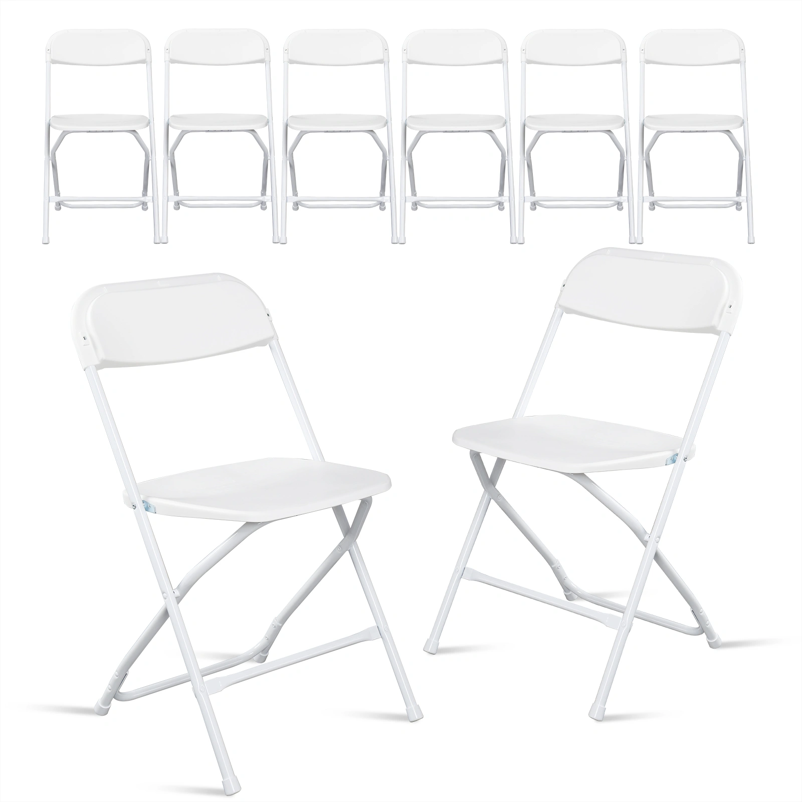 6pcs Injection Molding Classic Garden Plastic Folding Chair White view 5