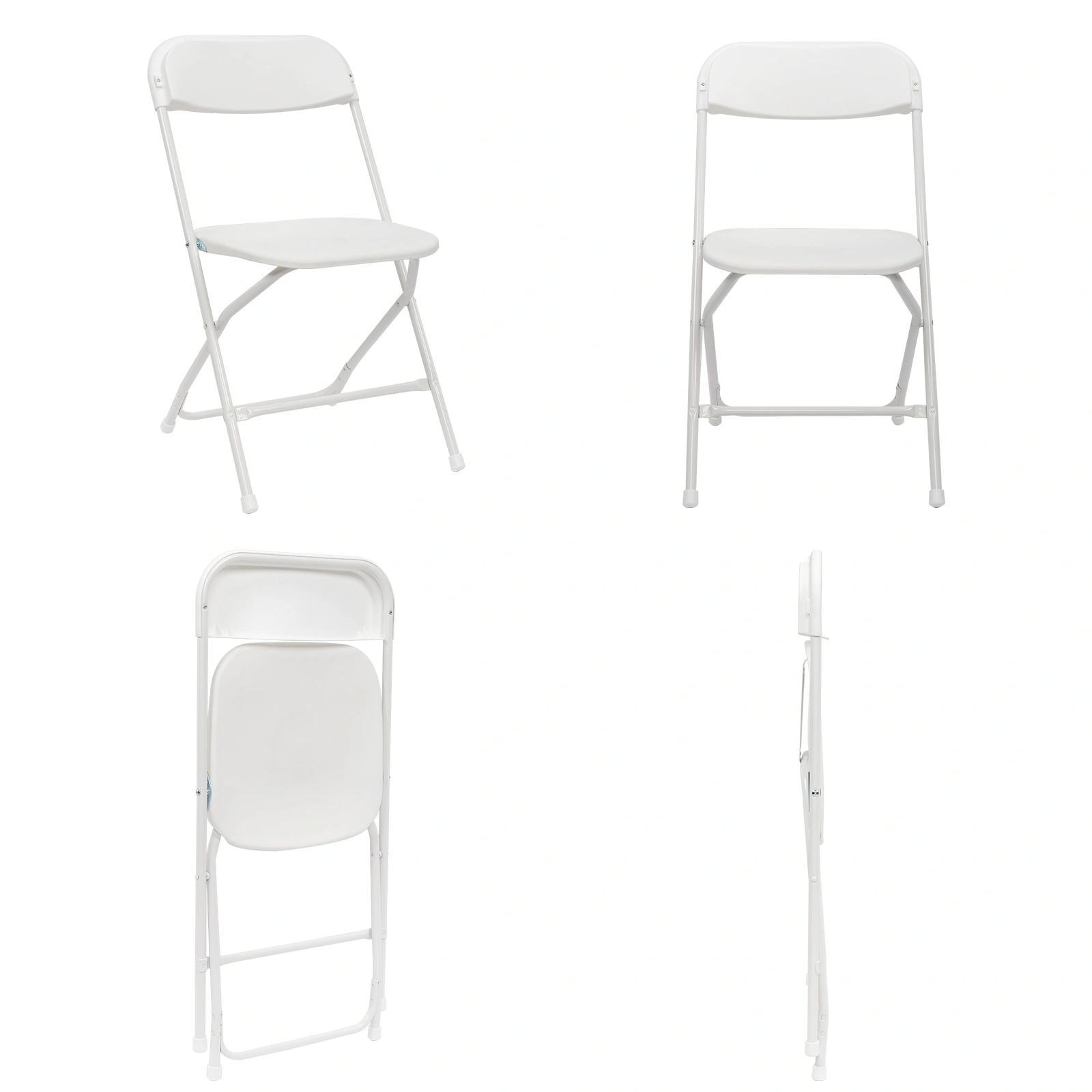 6pcs Injection Molding Classic Garden Plastic Folding Chair White view 6