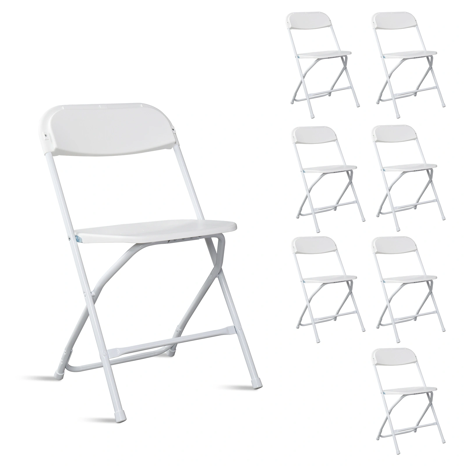 6pcs Injection Molding Classic Garden Plastic Folding Chair White view 7