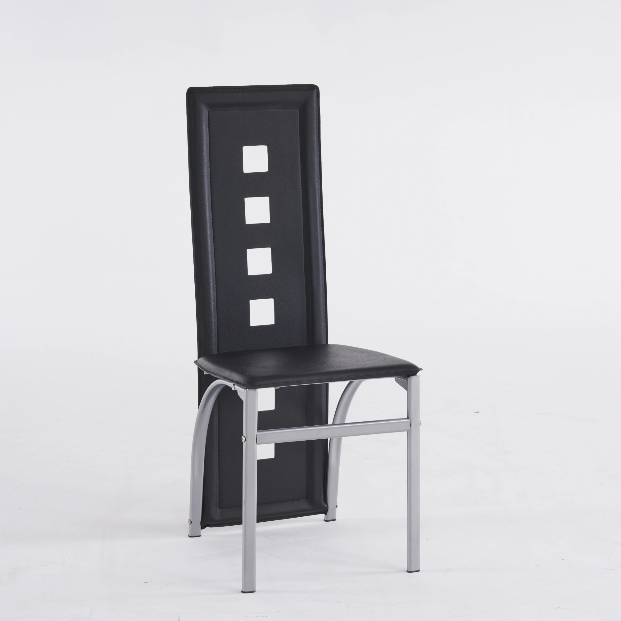 4pcs long backrest square hollow decoration PU leather dining chair round tube black cushion electroplating chair leg N201(Replace encoding13029118) view 10