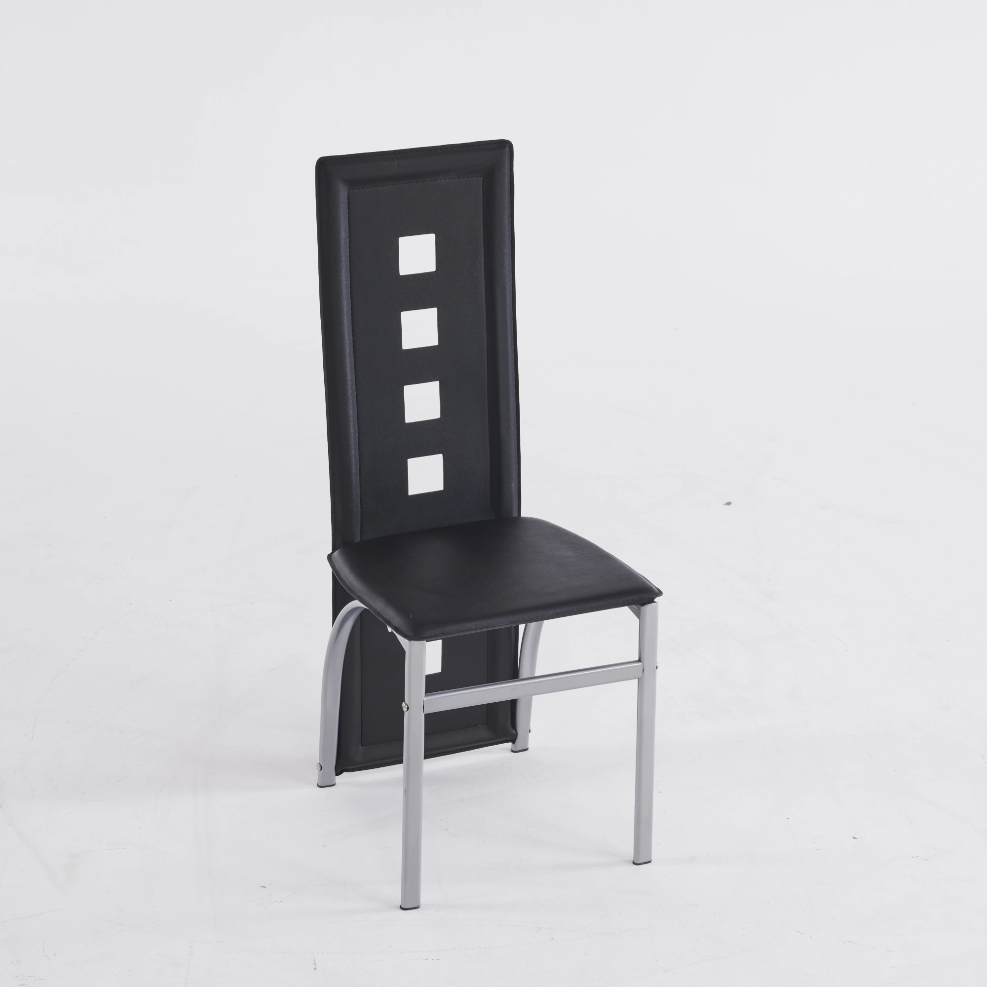 4pcs long backrest square hollow decoration PU leather dining chair round tube black cushion electroplating chair leg N201(Replace encoding13029118) view 11