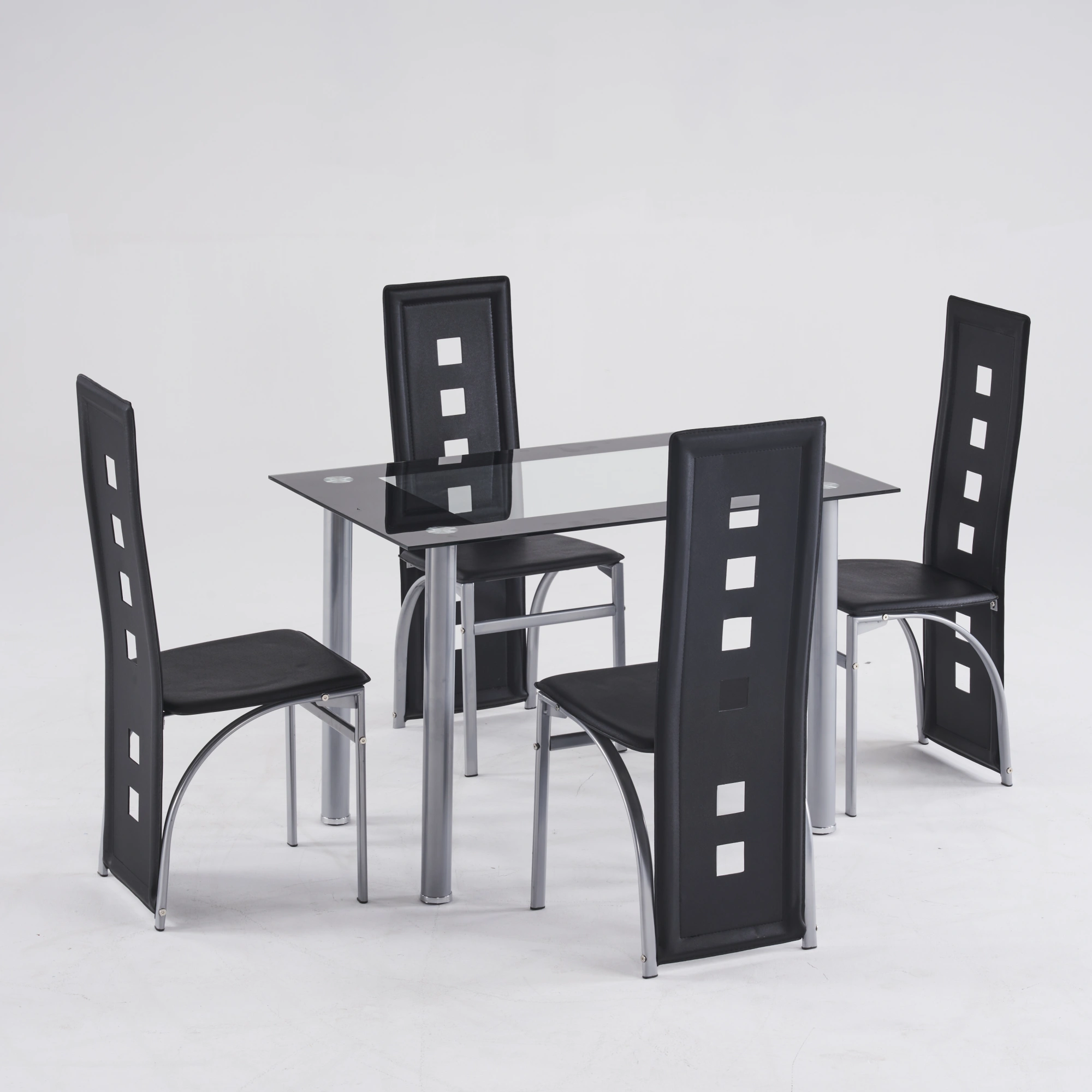 4pcs long backrest square hollow decoration PU leather dining chair round tube black cushion electroplating chair leg N201(Replace encoding13029118) view 12