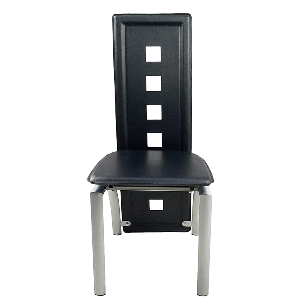4pcs long backrest square hollow decoration PU leather dining chair round tube black cushion electroplating chair leg N201(Replace encoding13029118) view 2