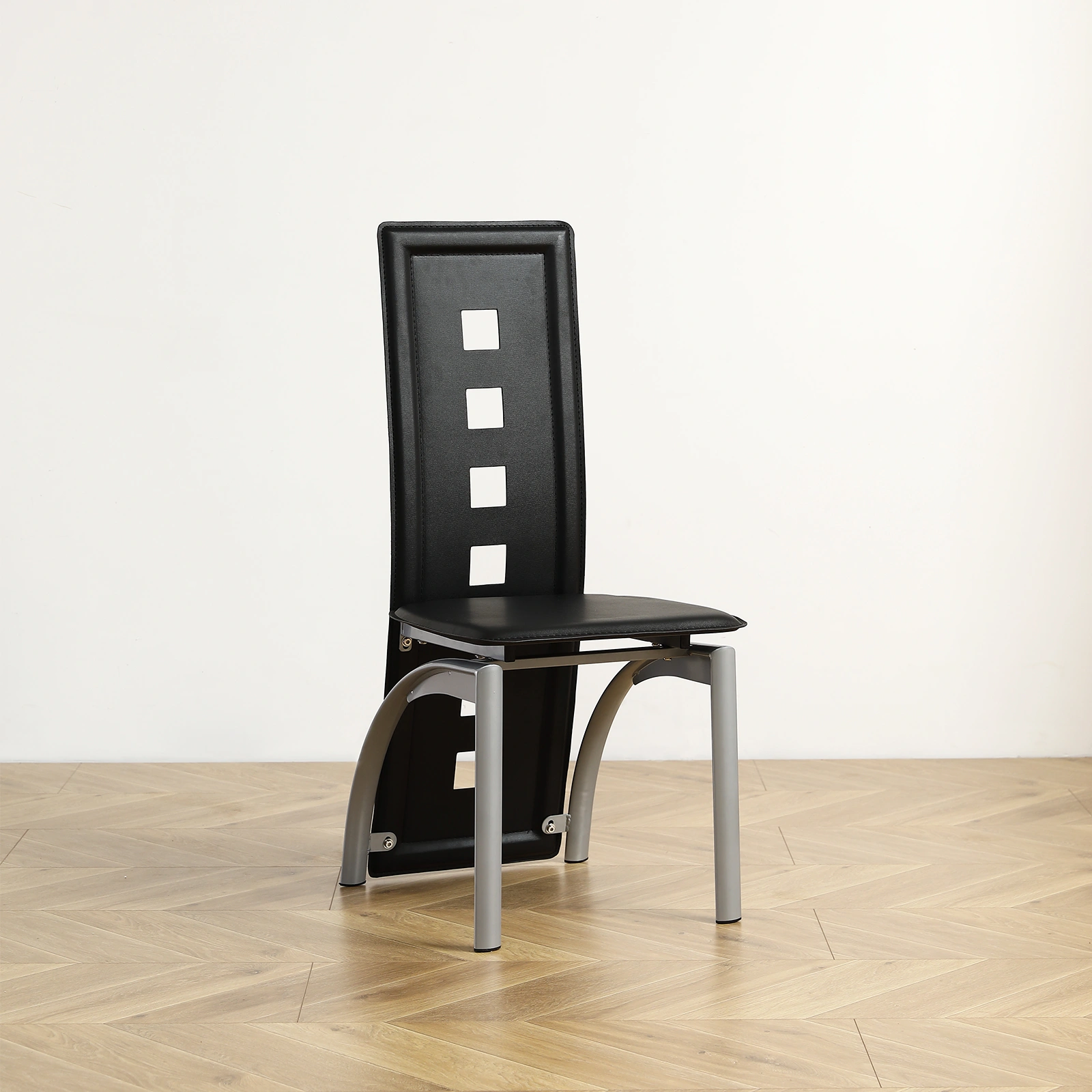4pcs long backrest square hollow decoration PU leather dining chair round tube black cushion electroplating chair leg N201(Replace encoding13029118) view 29