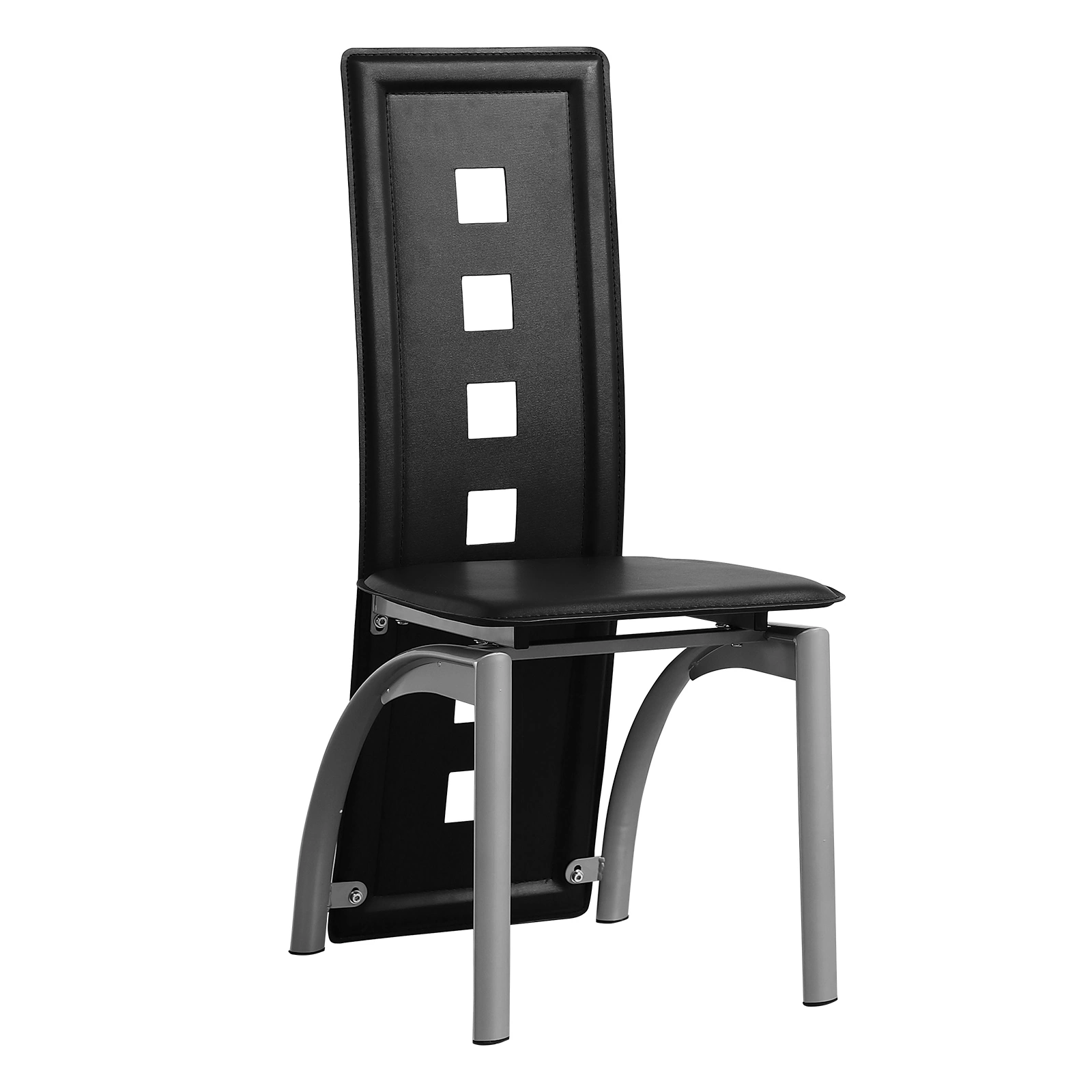 4pcs long backrest square hollow decoration PU leather dining chair round tube black cushion electroplating chair leg N201(Replace encoding13029118) view 3