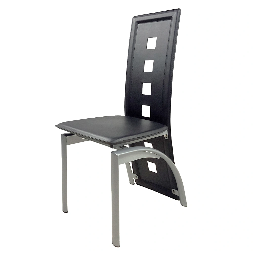 4pcs long backrest square hollow decoration PU leather dining chair round tube black cushion electroplating chair leg N201(Replace encoding13029118) view 33