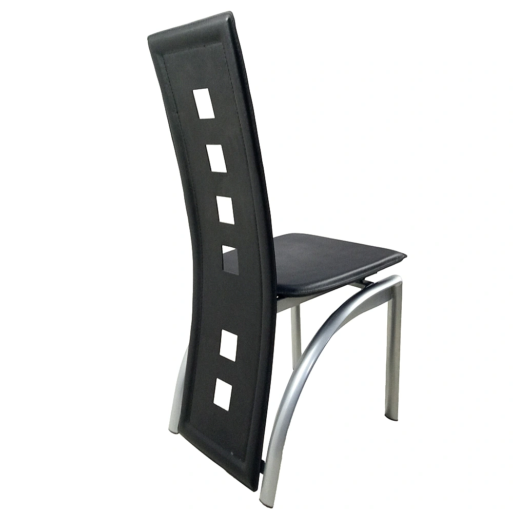 4pcs long backrest square hollow decoration PU leather dining chair round tube black cushion electroplating chair leg N201(Replace encoding13029118) view 34