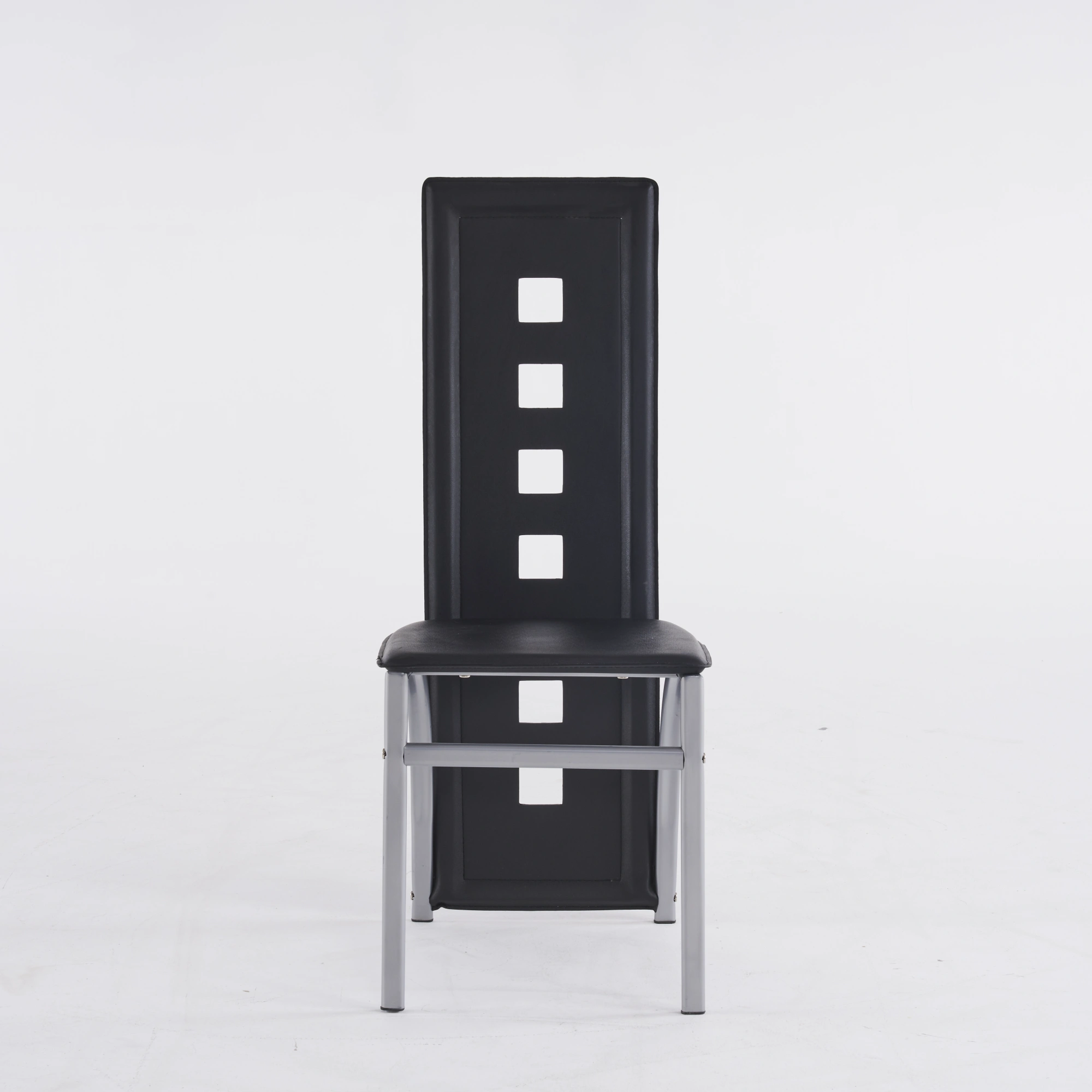 4pcs long backrest square hollow decoration PU leather dining chair round tube black cushion electroplating chair leg N201(Replace encoding13029118) view 9