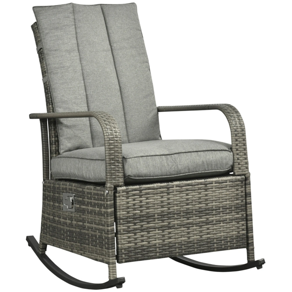 Garden Rocking Chair Wicker Outdoor Porch Chair for Patio Backyard Deck
