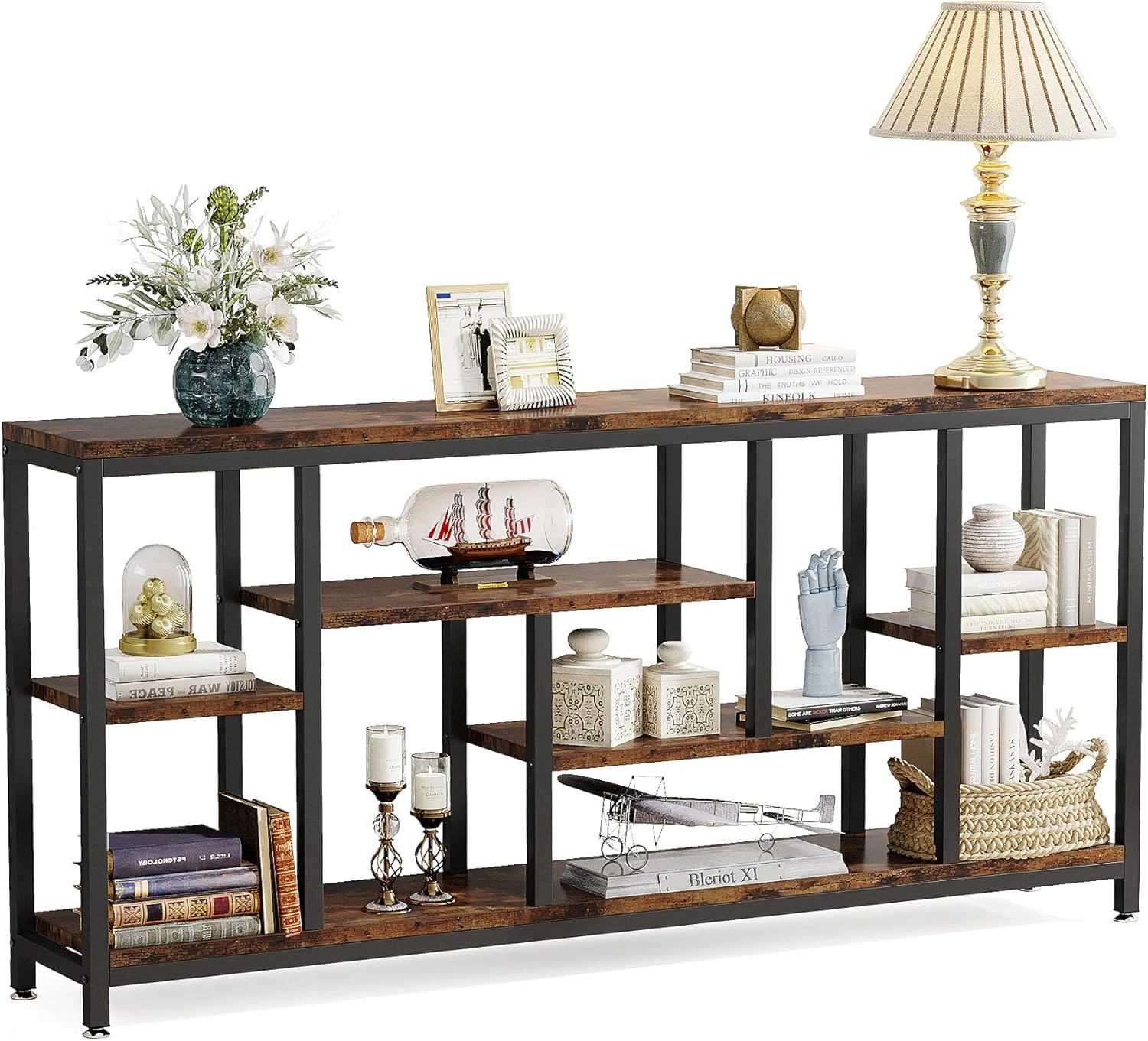 Long Console Table for Living Room, Slim Sofa Table against Wall, Entryway Hallway Table with Elegant Design view 3
