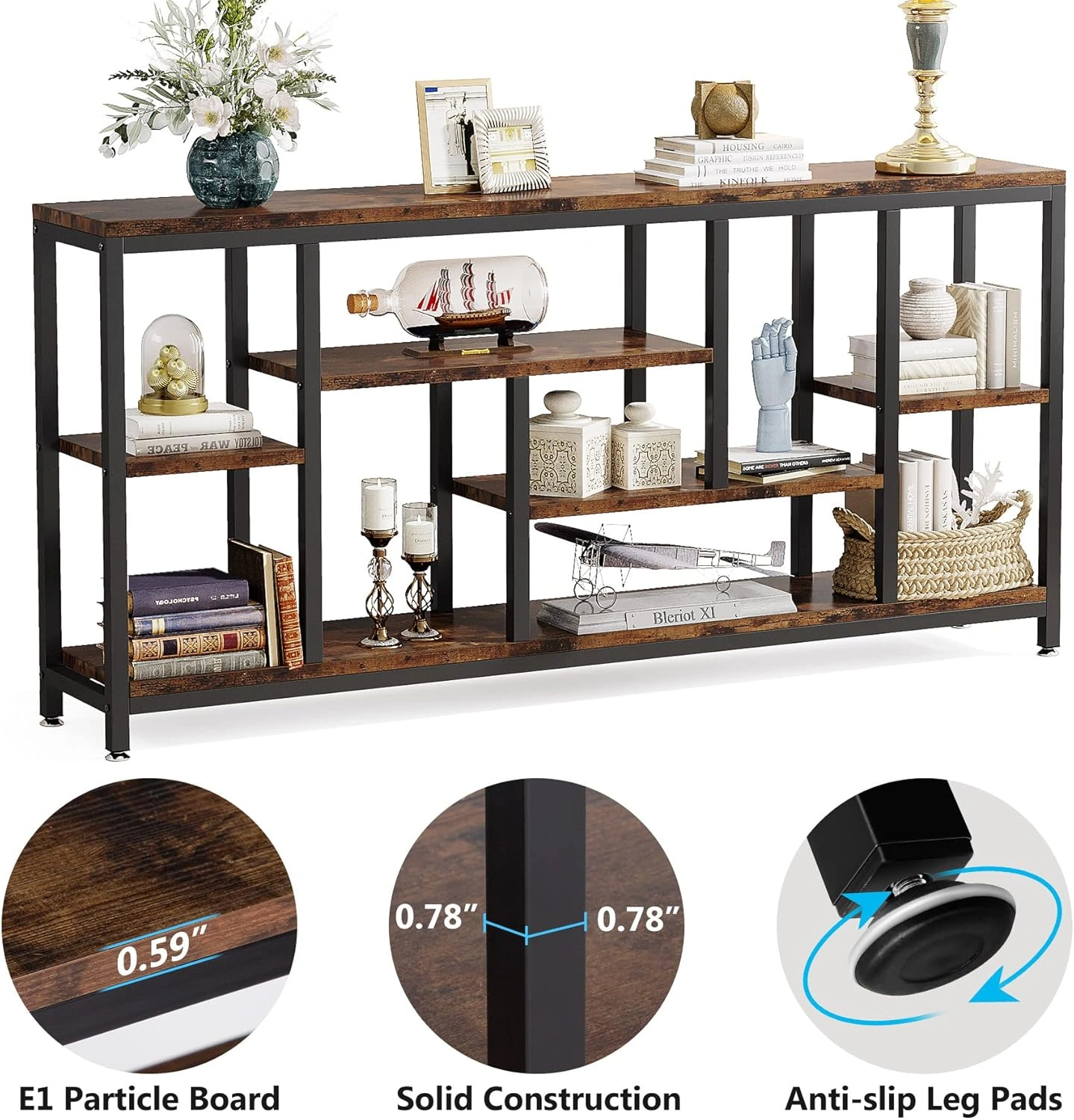 Long Console Table for Living Room, Slim Sofa Table against Wall, Entryway Hallway Table with Elegant Design view 4