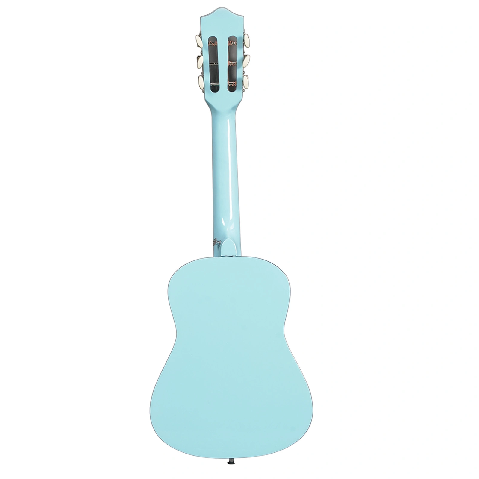 Sky-blue color 30-inch Round Acoustic Guitar with Picks, Strings, Capo, Case, Tuner, and Strap view 3