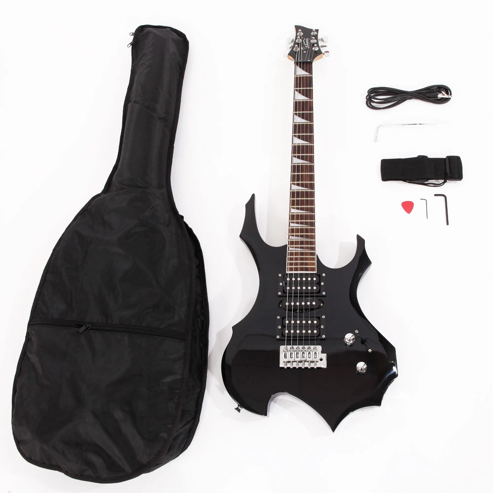 Black Flame Electric Guitar Strap HSH Pickup Shaped Strap w/Picks, Cable & Wrench Tool view 12