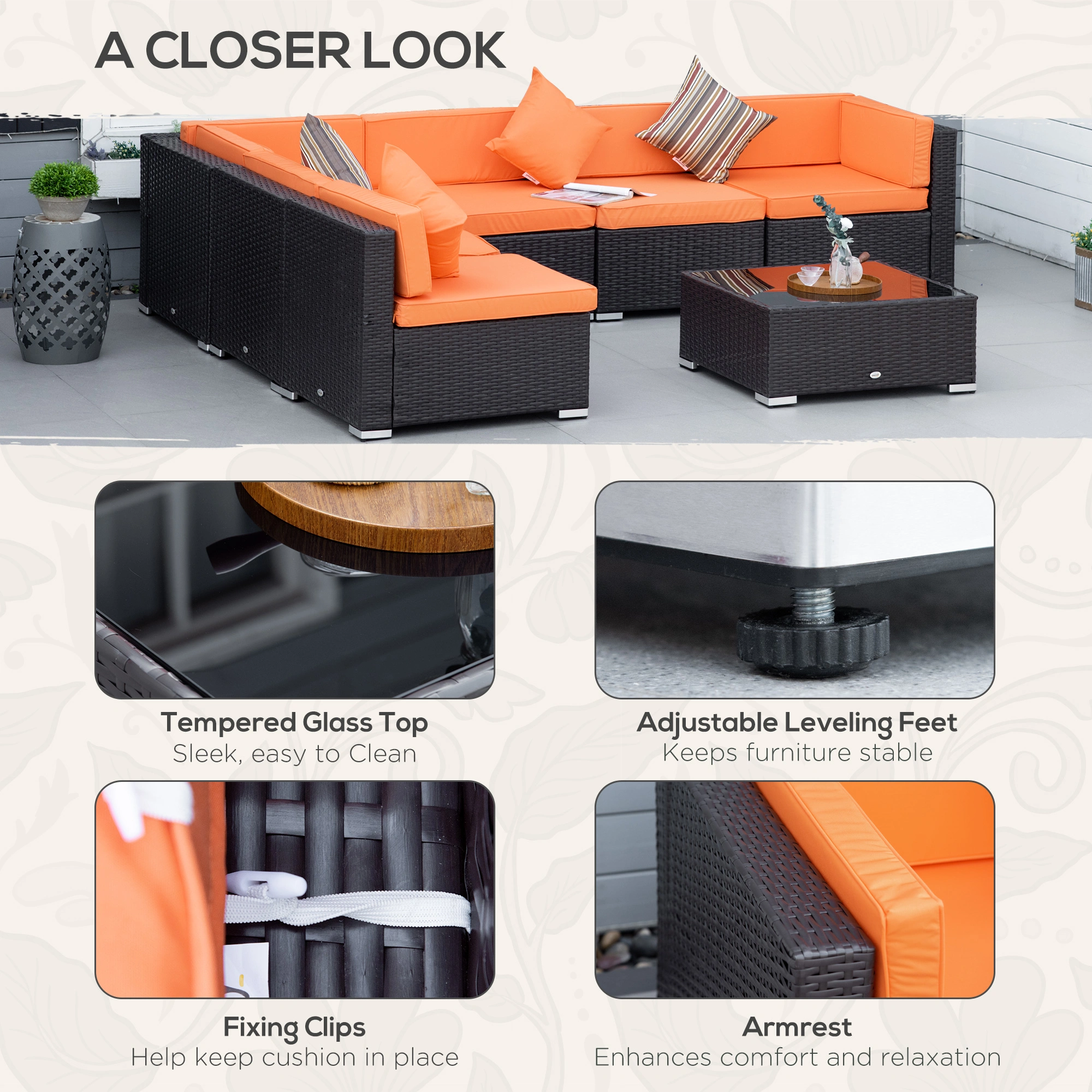 PE Rattan 3-Seater Sofa Outdoor Wicker Garden Patio Furniture Three Seat Couch Gray view 3