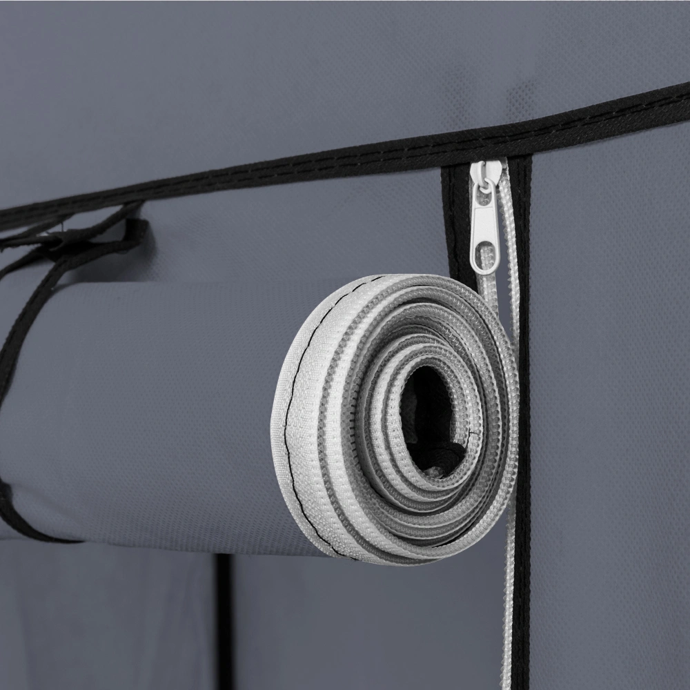 67" Portable Wardrobe Closet w/Non-Woven Fabric & Hanging Rod Easy Assemble Gray view 13