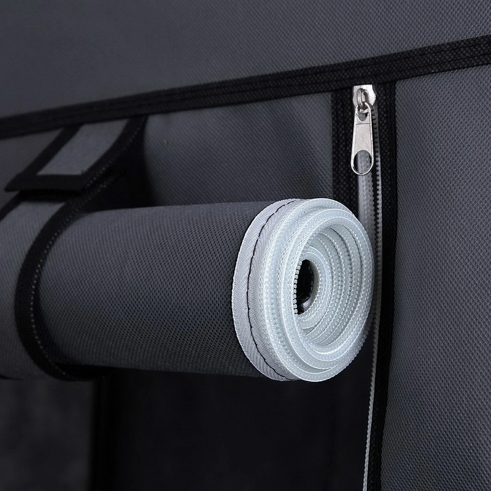 67" Portable Wardrobe Closet w/Non-Woven Fabric & Hanging Rod Easy Assemble Gray view 5