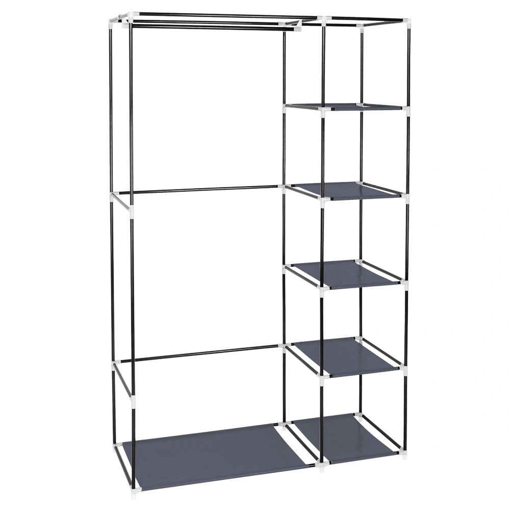 67" Portable Wardrobe Closet w/Non-Woven Fabric & Hanging Rod Easy Assemble Gray view 8