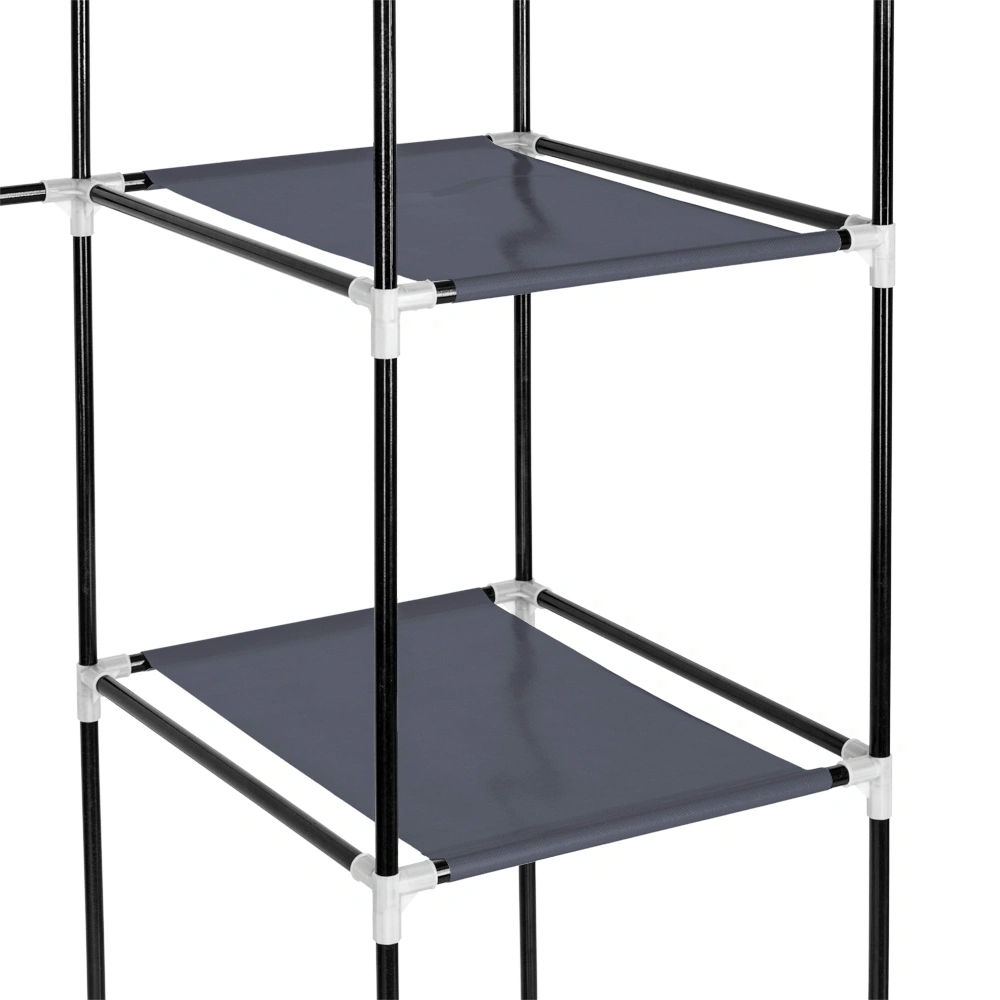 67" Portable Wardrobe Closet w/Non-Woven Fabric & Hanging Rod Easy Assemble Gray view 9