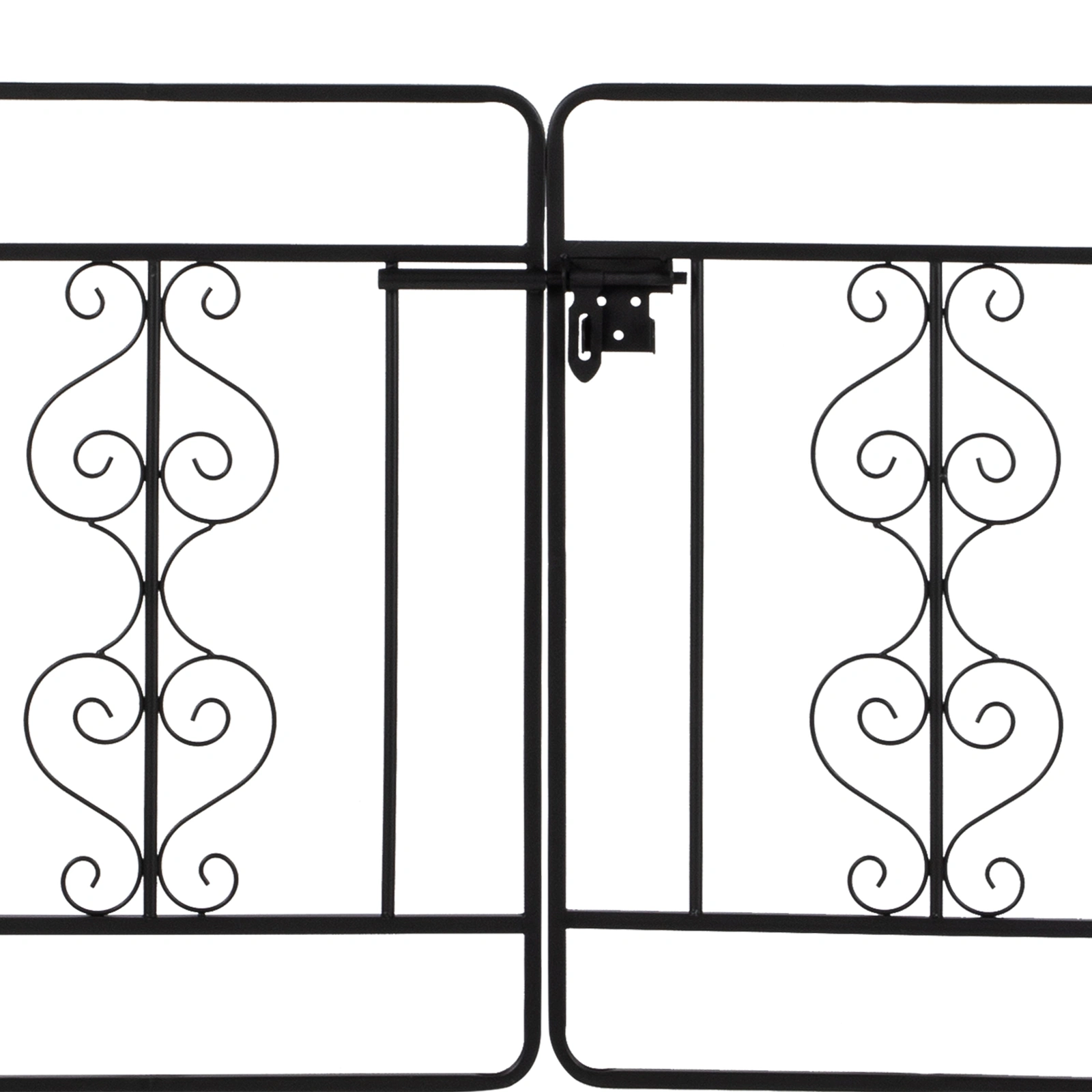 134.5*58.5*213cm Arc Roof Double Layer With Door Wrought Iron Iron Arch Courtyard Black view 20