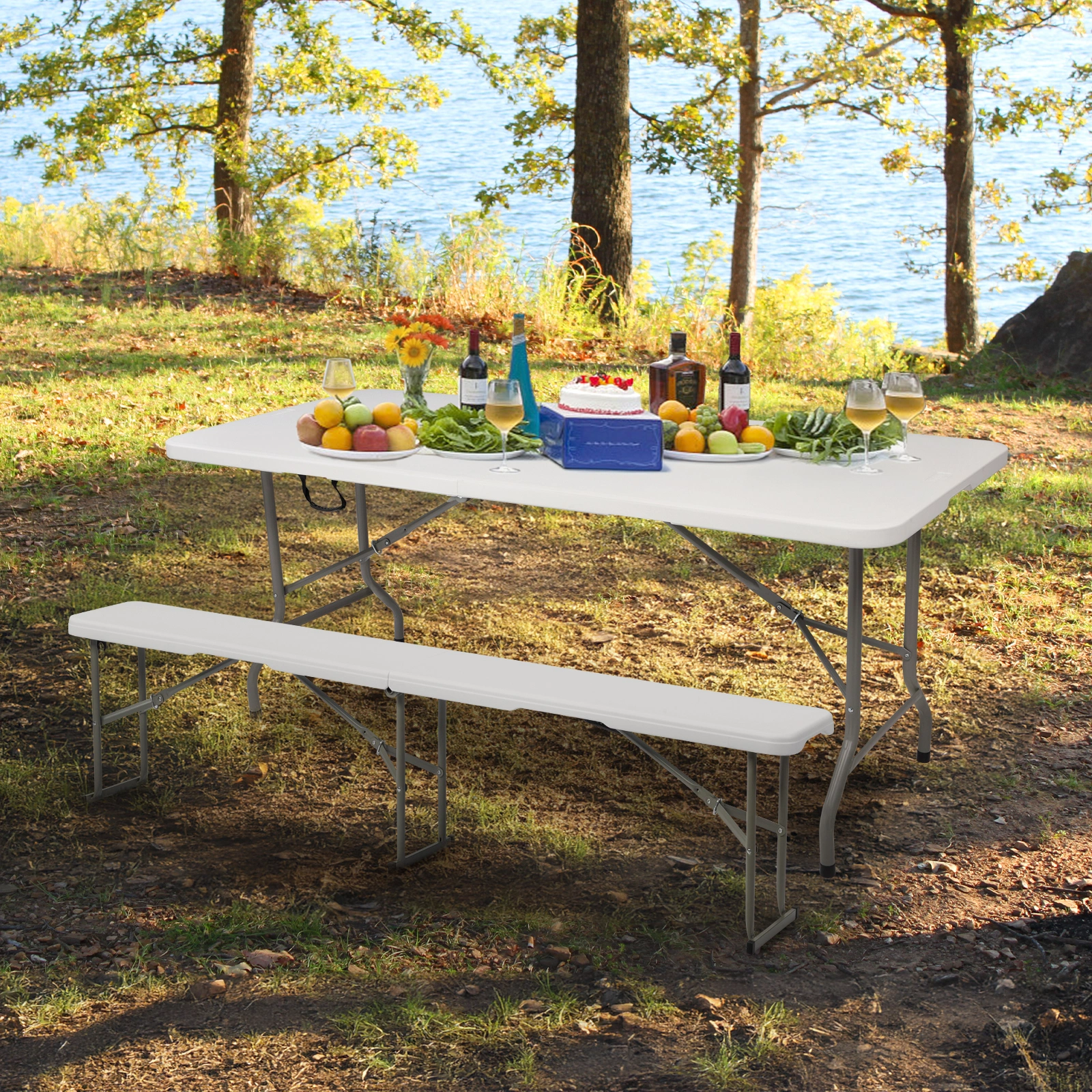 6FT Outdoor Courtyard Foldable Bench view 14
