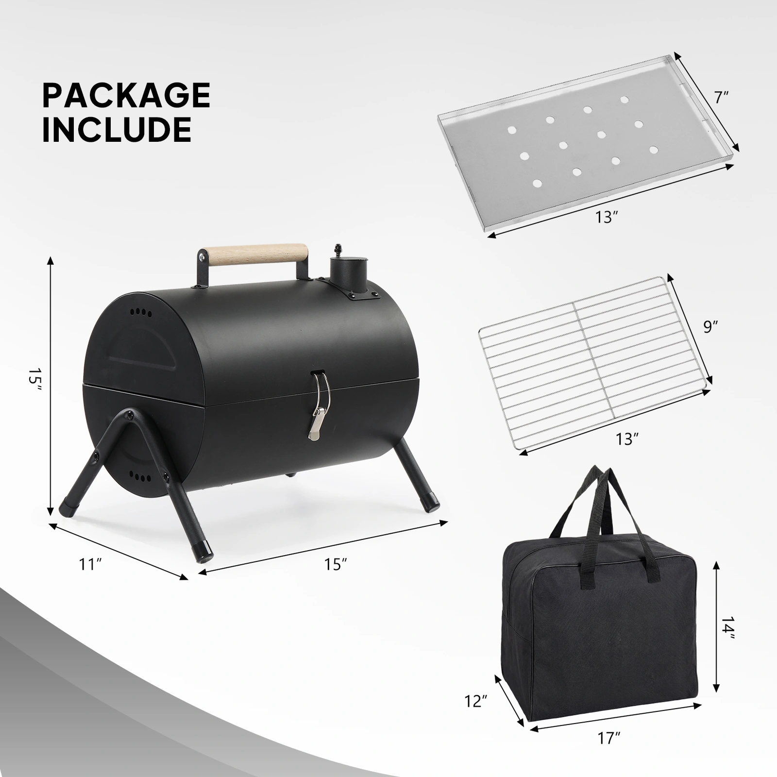 Portable Charcoal Grill Outdoor Stove, Two Side Carbon Griller for BBQ, Tabletop Barbecue Grill for Outdoor Camping Backyard Party, Black view 6