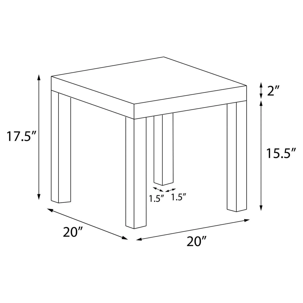 Parsons End Table - Canyon Walnut Finish, Modern Side Table with Solid Wood Frame, Compact Nightstand for Living Room, Bedroom, Small Space view 2