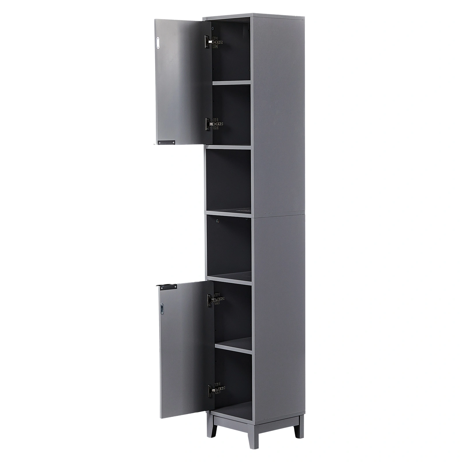 Gray particleboard with melamine veneer and MDF grid vacuum forming, 30*28*170cm, two doors and two shelves, bathroom vanity view 9