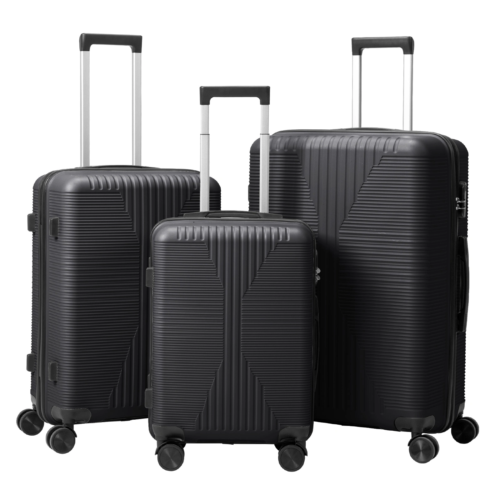 PP Trolley Case 20in 24in 28in 3PCS Suitcase Set Black view 11