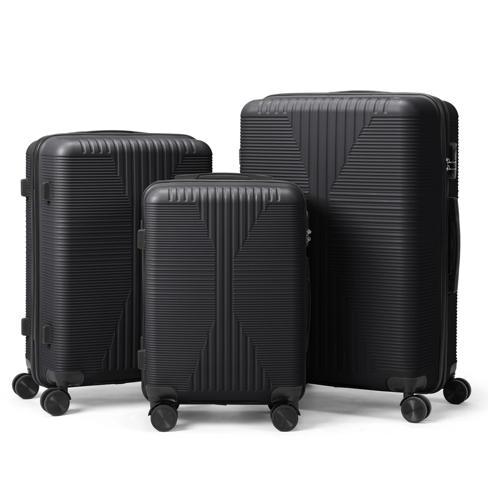PP Trolley Case 20in 24in 28in 3PCS Suitcase Set Black view 12