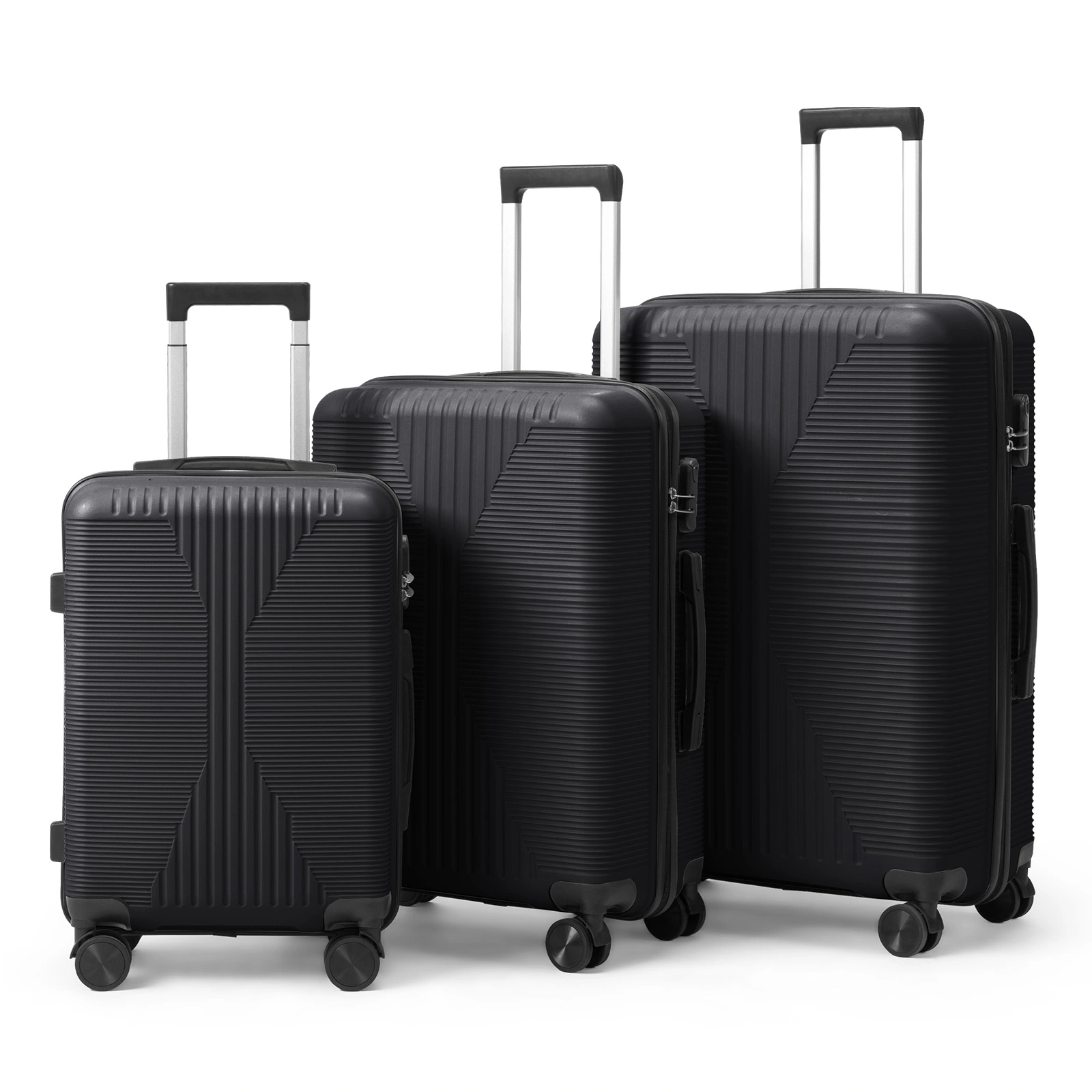 PP Trolley Case 20in 24in 28in 3PCS Suitcase Set Black view 13