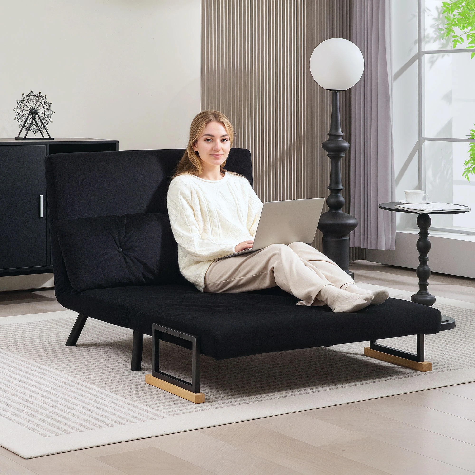 Modern Sofa Chair with Soft Cushioned Seat, Compact Accent Chair for Living Room Bedroom
